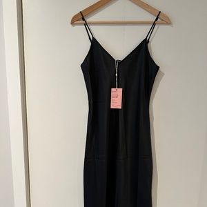 100% Silk black slip dress